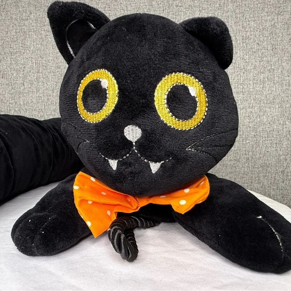 FAO Schwartz Door and Window Draft Guard Halloween Black Cat‎ Velour NWT